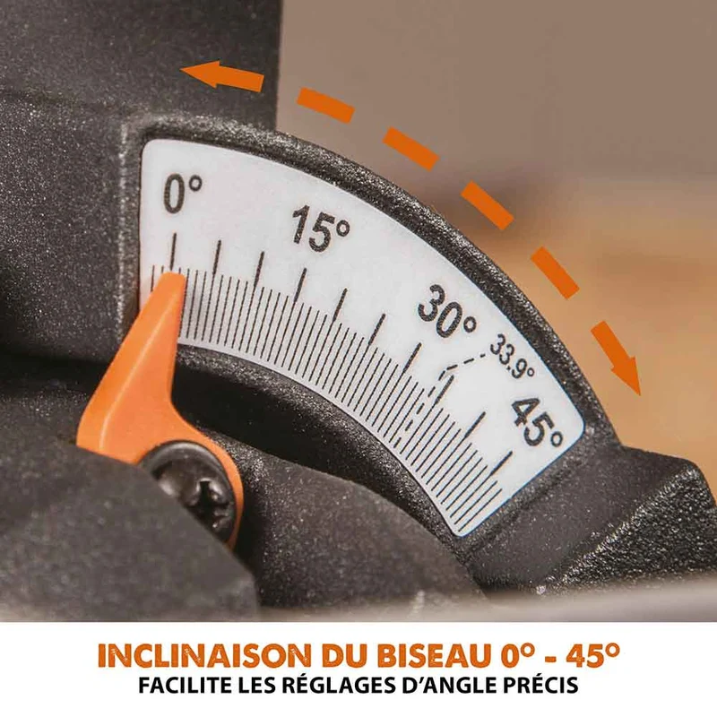 Scie à onglet électrique 185mm Evolution R185SMS+ avec lame multi-matériaux TCT