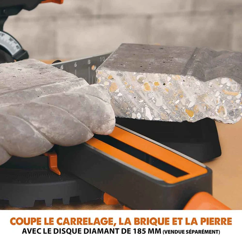 Scie à onglet électrique 185mm Evolution R185SMS+ avec lame multi-matériaux TCT