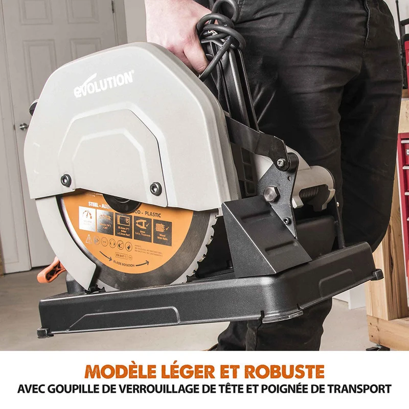 Pack Evolution : Scie à tronçonner 355mm R355CPS avec Lame multi-matériaux TCT + Support