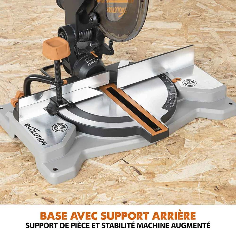 Scie à onglet mixte sans fil 185mm Evolution R185CMS-Li avec Lame multi-matériaux TCT sans batterie ni chargeur