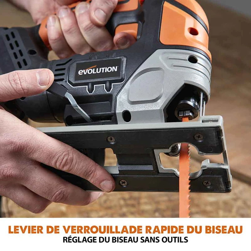 Scie sauteuse sans fil Evolution R90JGS-Li avec 5 lames multi-matériaux avec batterie 2Ah et chargeur
