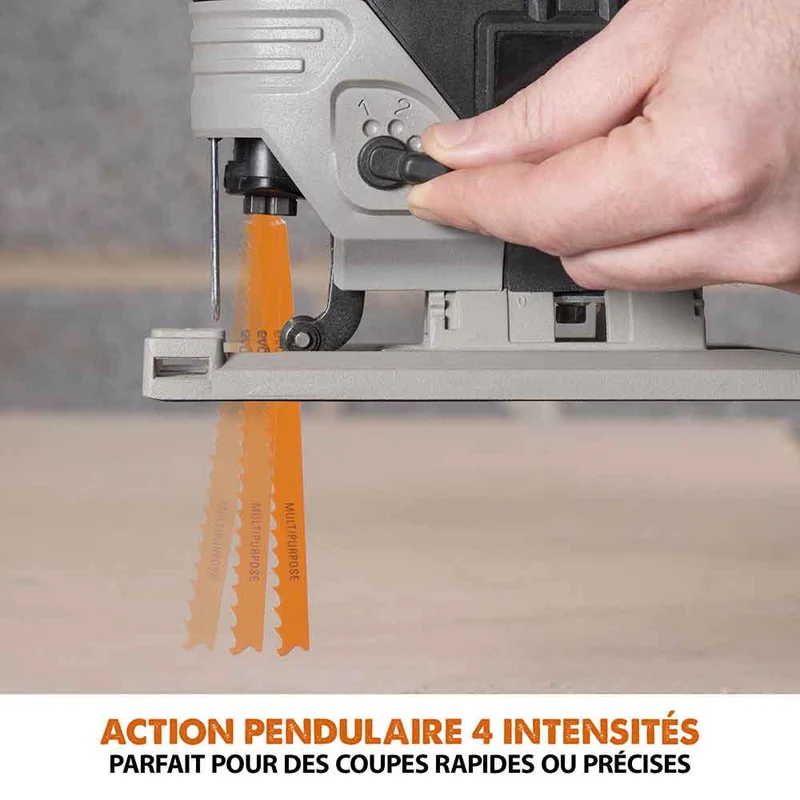 Scie sauteuse sans fil Evolution R90JGS-Li avec 5 lames multi-matériaux avec batterie 2Ah et chargeur