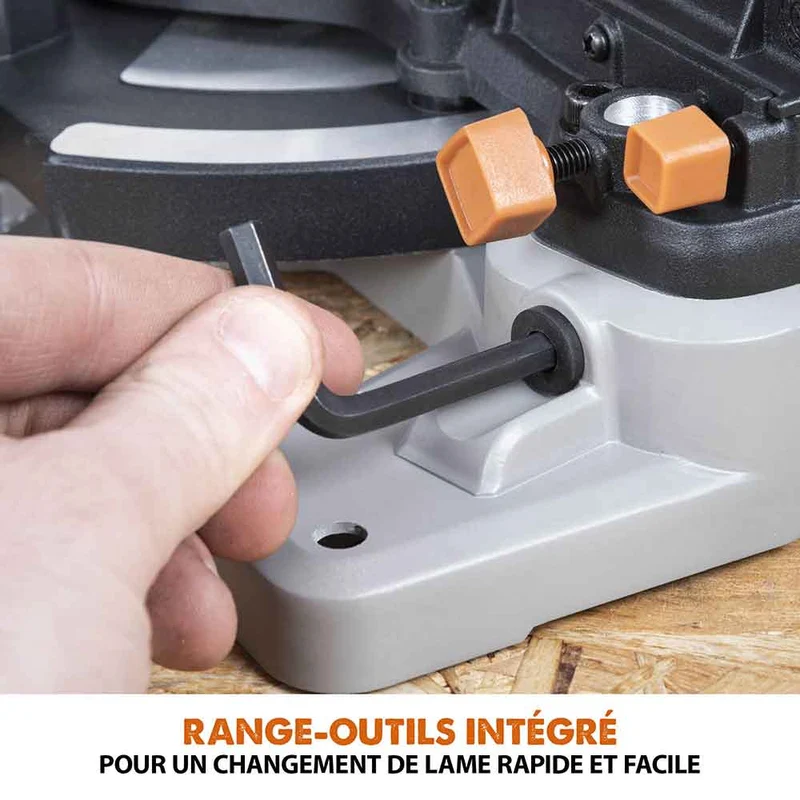 Scie à onglet mixte sans fil 185mm Evolution R185CMS-Li avec Lame multi-matériaux TCT avec batterie 4Ah et chargeur