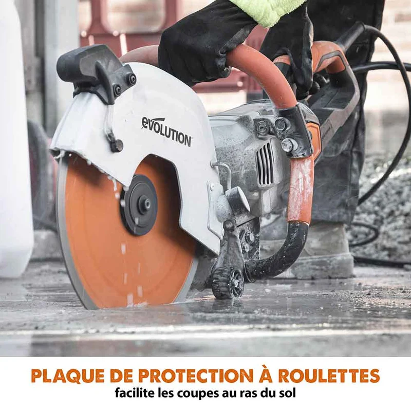 Scie à béton électrique 300mm Evolution R300DCT PLUS avec système anti-poussière et lame diamant premium