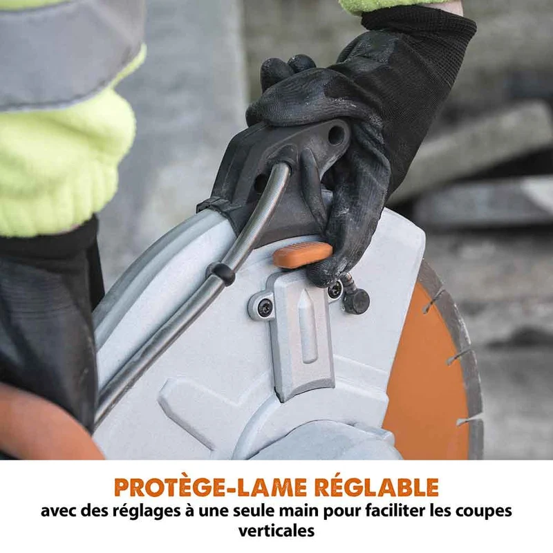 Scie à béton électrique 300mm Evolution R300DCT PLUS avec système anti-poussière et lame diamant premium