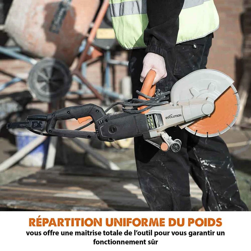 Scie à béton électrique 255mm Evolution R255DCT avec lame diamant premium