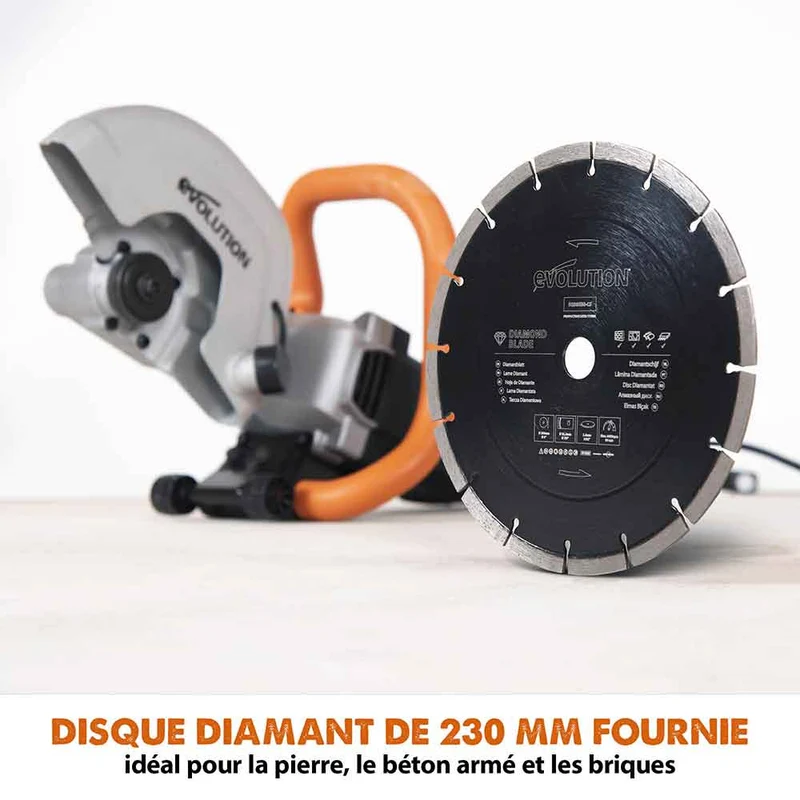 Scie à béton électrique 230mm Evolution R230DCT avec lame diamant