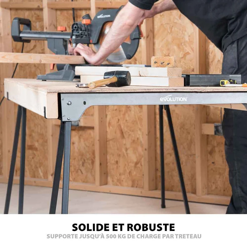 Kit de 2 tréteaux pliables en métal Evolution