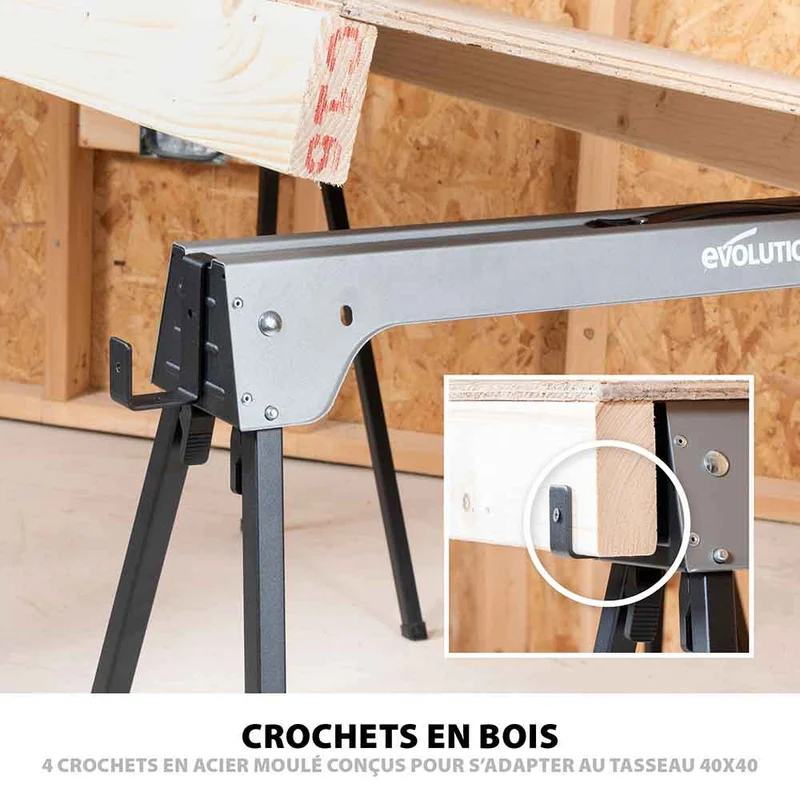 Kit de 2 tréteaux pliables en métal Evolution