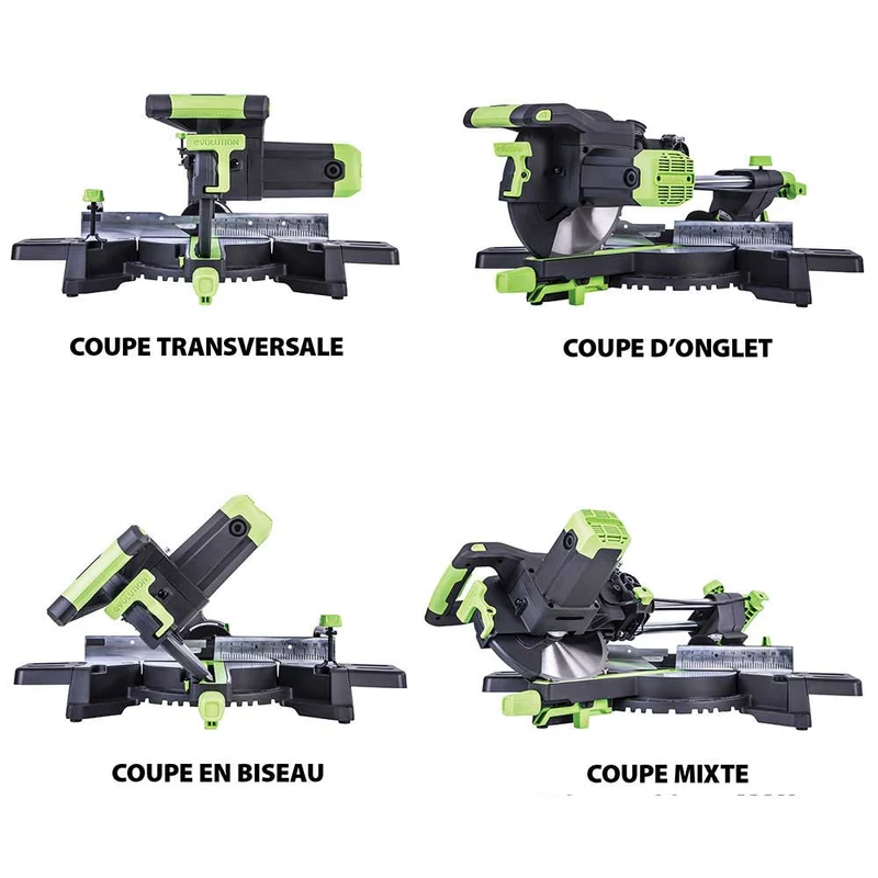 Scie à onglet électrique 255mm Evolution F255SMS avec lame multi-matériaux TCT