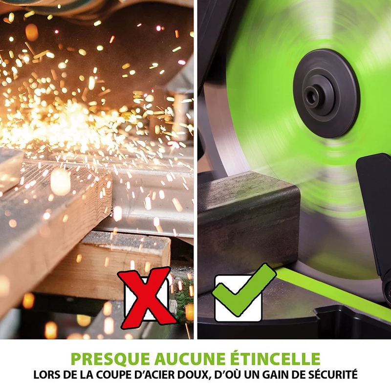 Scie à onglet électrique 255mm Evolution F255SMS avec lame multi-matériaux TCT