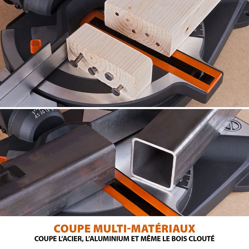 Scie à onglet 210mm Evolution R210CMS avec lame multi-matériaux TCT