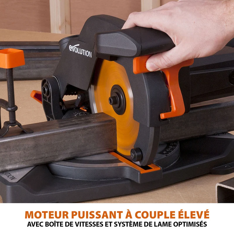 Scie à onglet 210mm Evolution R210CMS avec lame multi-matériaux TCT