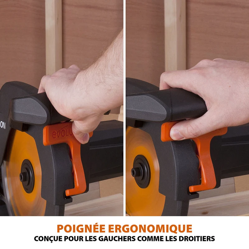 Scie à onglet 210mm Evolution R210CMS avec lame multi-matériaux TCT