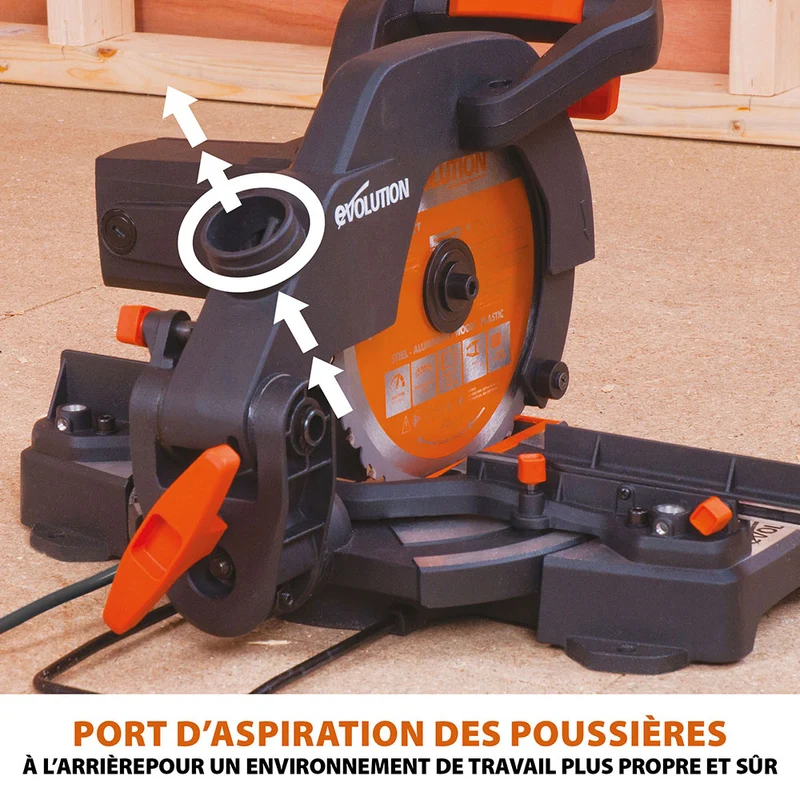 Scie à onglet 210mm Evolution R210CMS avec lame multi-matériaux TCT