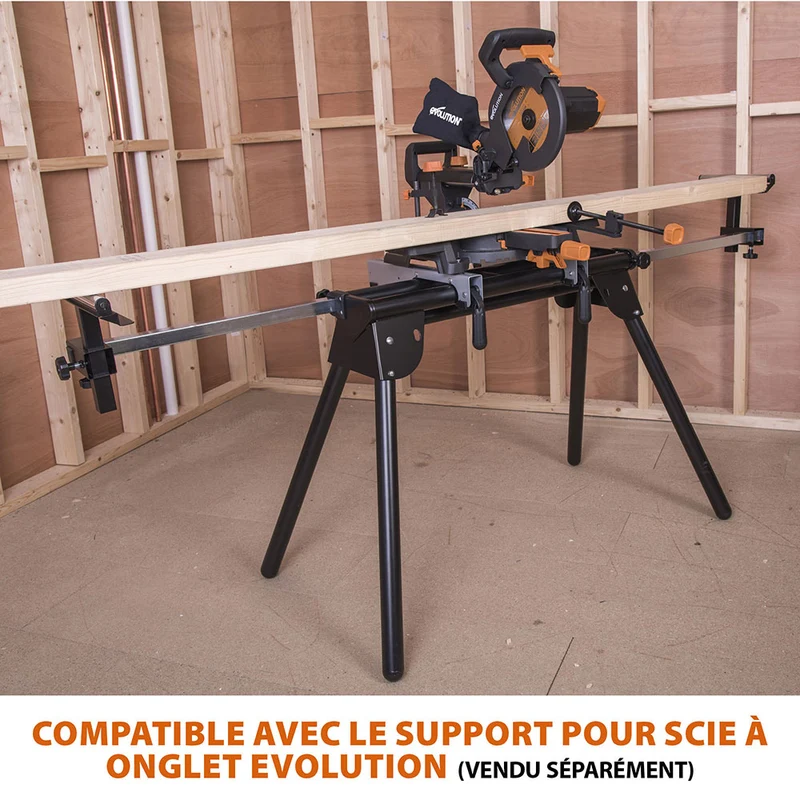 Scie à onglet électrique 210mm Evolution R210SMS+ avec lame multi-matériaux TCT
