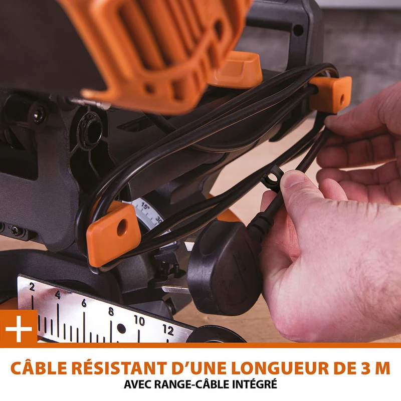 Scie à onglet électrique 210mm Evolution R210SMS+ avec lame multi-matériaux TCT