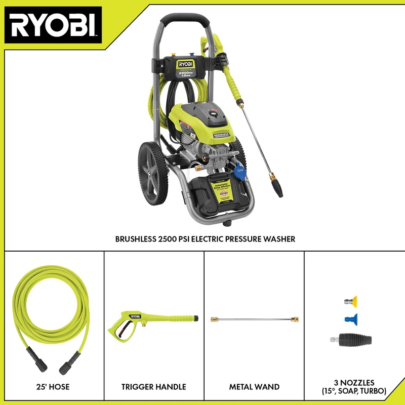 Brushless 2500 PSI Electric Pressure Washer with Free 12" 2300 PSI Surface Cleaner