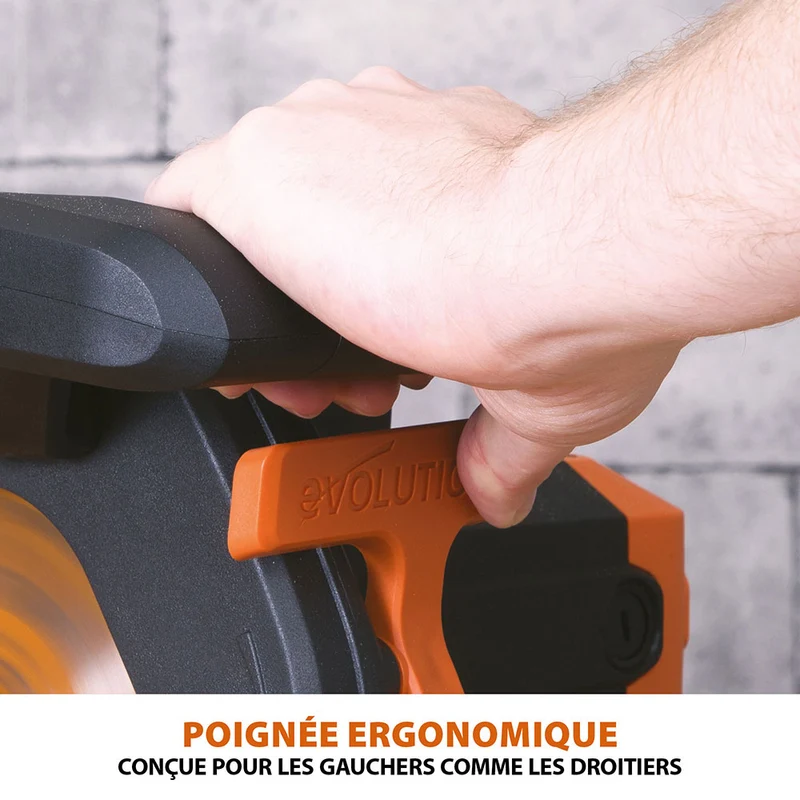 Scie à onglet électrique 210mm Evolution R210SMS-300+ avec lame multi-matériaux TCT