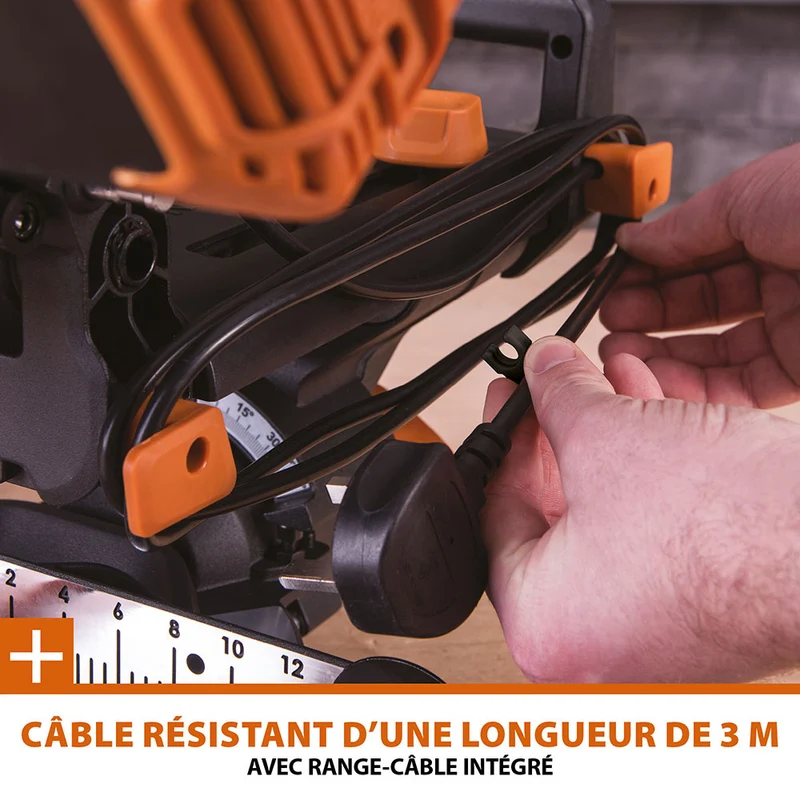 Scie à onglet électrique 210mm Evolution R210SMS-300+ avec lame multi-matériaux TCT