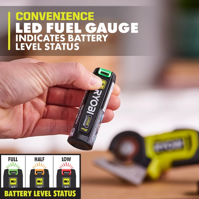 USB Lithium 2AH Lithium Rechargeable Battery (2-Pack)