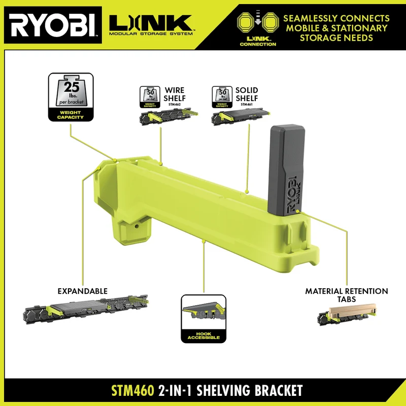 LINK 2-IN-1 Shelving Bracket