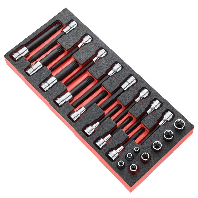 [MODM.CHA] Module mousse de douilles Torx et douilles tournevis 6 pans, Torx, XZN