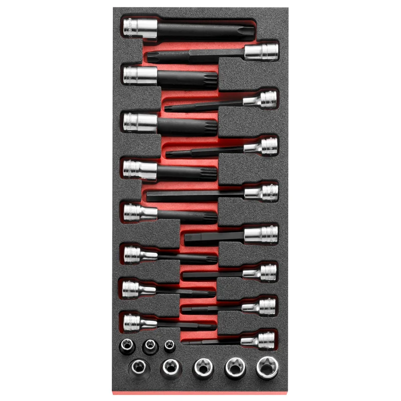 [MODM.CHA] Module mousse de douilles Torx et douilles tournevis 6 pans, Torx, XZN