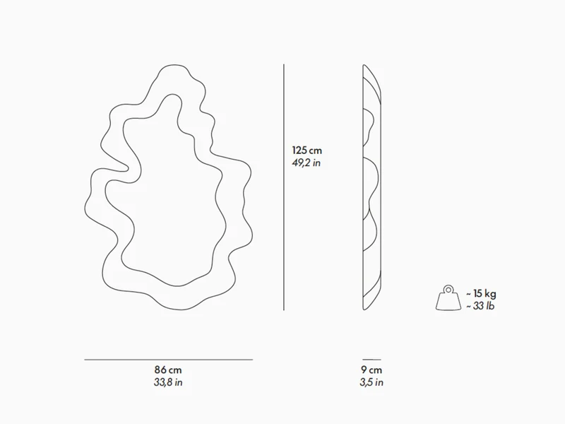 Snarkitecture - Miroir sculpté blanc