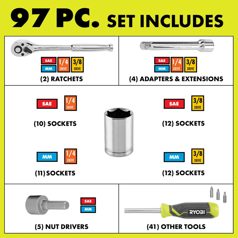 97 PC. Mechanics Set