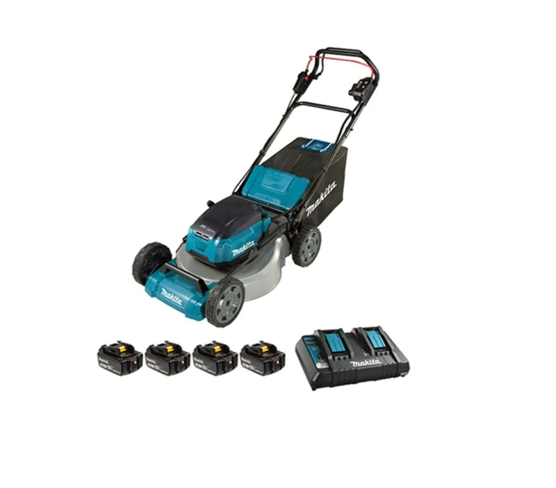 Tondeuse à batterie 36V (2x18V) + 4x 18V 5Ah + 1 chargeur double DC18RD 53 cm - DLM536PT4 Makita
