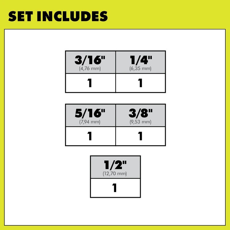 5 PC. SDS-Plus 6" 4-Cutter Drill Bit Set
