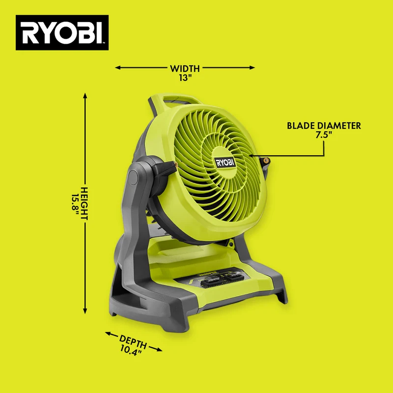 18V ONE+ WHISPER SERIES 7.5" Bucket Top Misting Fan