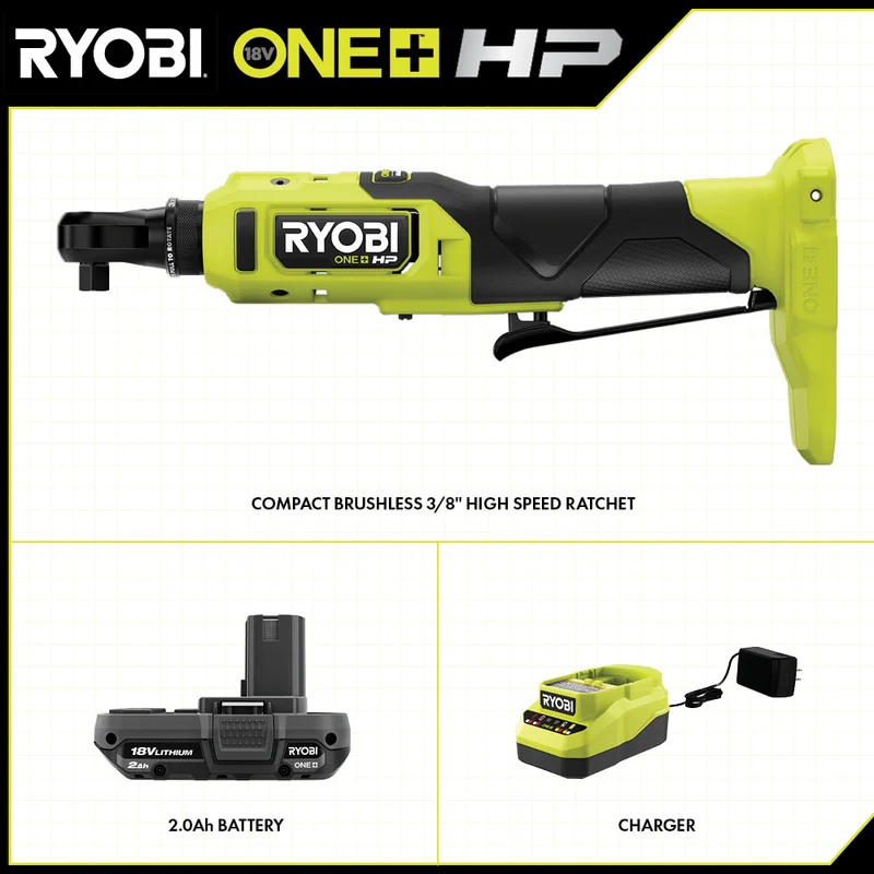 18V ONE+ HP Compact Brushless 3/8" High Speed Ratchet KIT