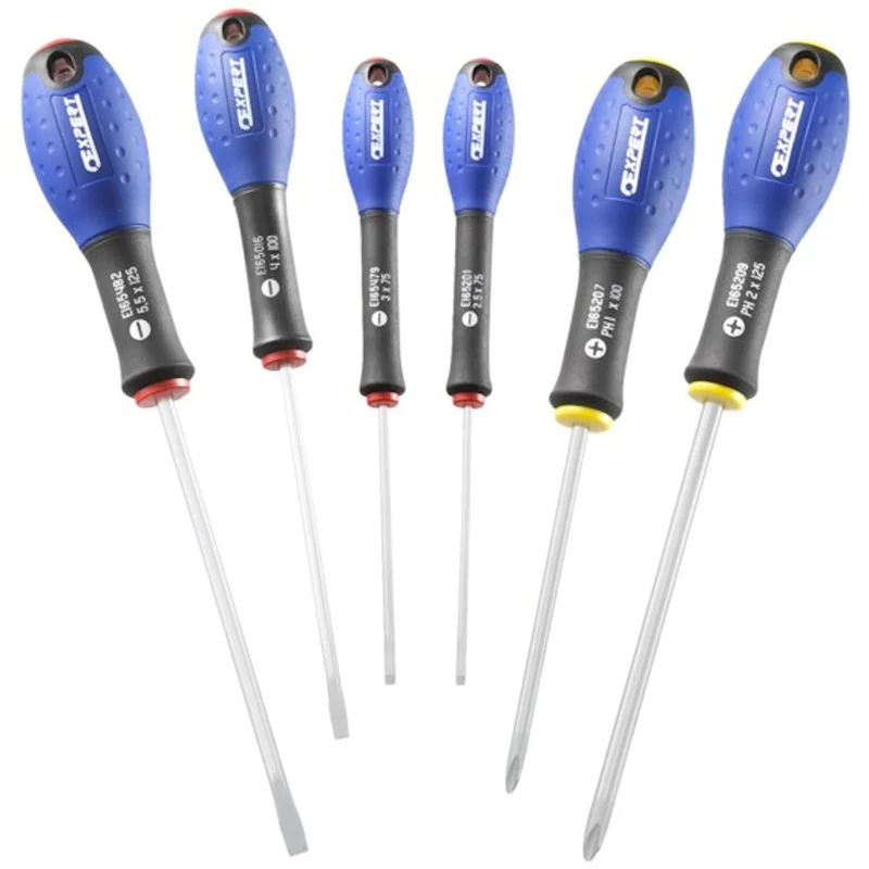 [E160902] Expert - Jeu de 6 tournevis pour vis à fente + Phillips®