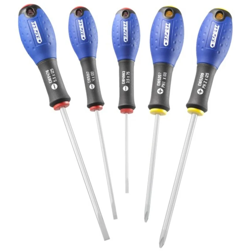 [E160901] EXPERT - Jeu de 5 tournevis pour vis à fente + Phillips®