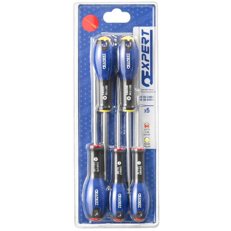 [E160901] EXPERT - Jeu de 5 tournevis pour vis à fente + Phillips®