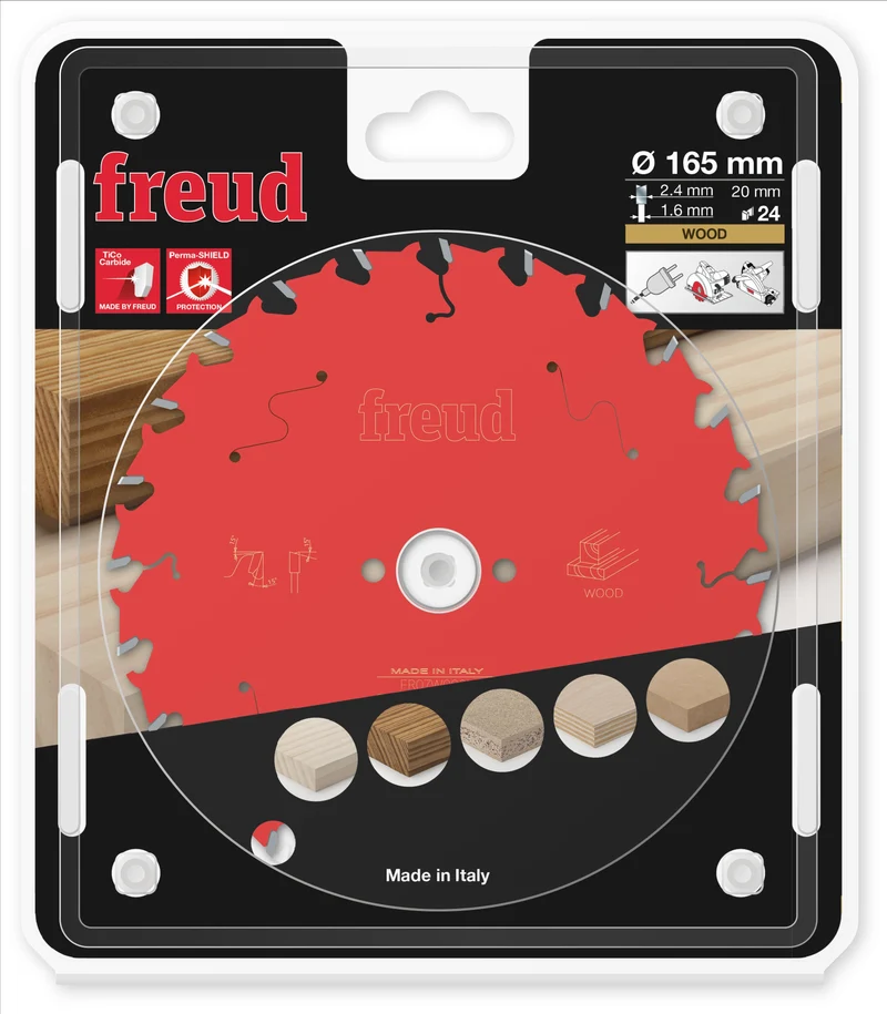Lame scie circulaire bois D165 2,4/1,6 AL20 Z24 BA 15° - F03FS09688 FREUD
