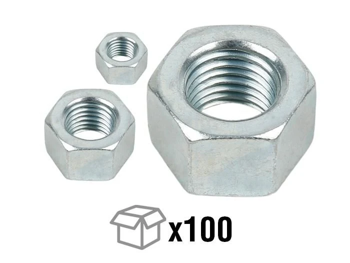 ÉCROU HEXAGONAL TYPE H ACIER ZINGUÉ BLANC
