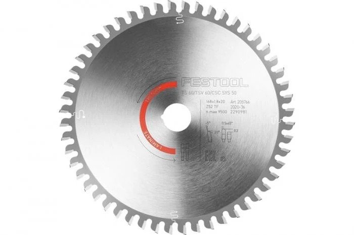 Lame de scie circulaire LAMINATE/HPL HW 168x1,8x20 TF 52