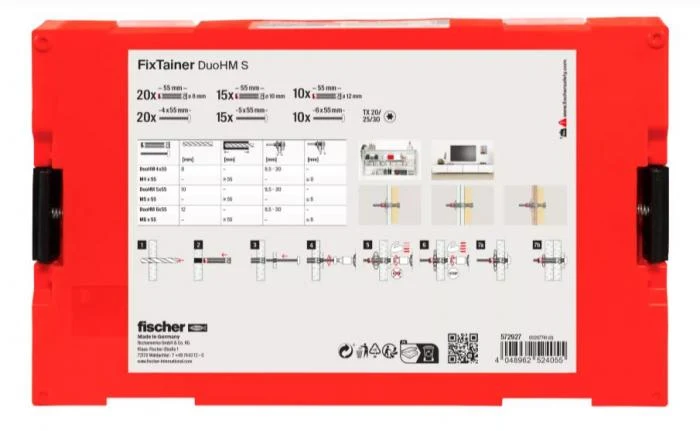Coffret Fixtainer 45 chevilles du HM + 35 vis - 572927 FISCHER