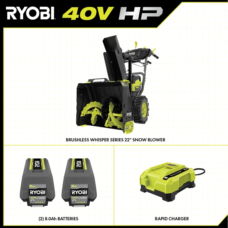 40V HP Brushless WHISPER SERIES 22" Two-Stage Snow Blower Kit