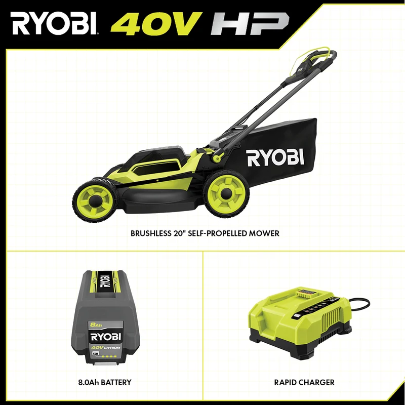 40V HP Brushless 20" Self-Propelled Multi-Blade Mower Kit