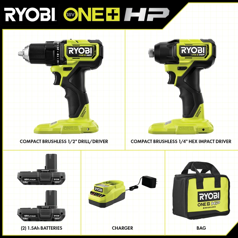 18V ONE+ HP Compact Brushless 2-Tool Combo Kit