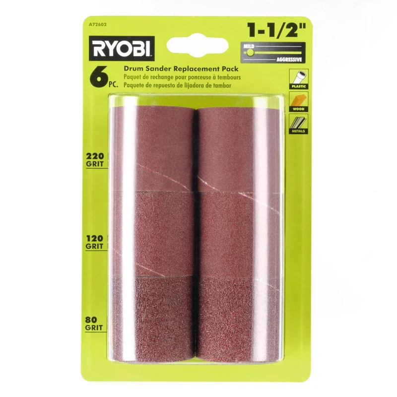6 PC. 1-1/2" Drum Sander Replacement Pack