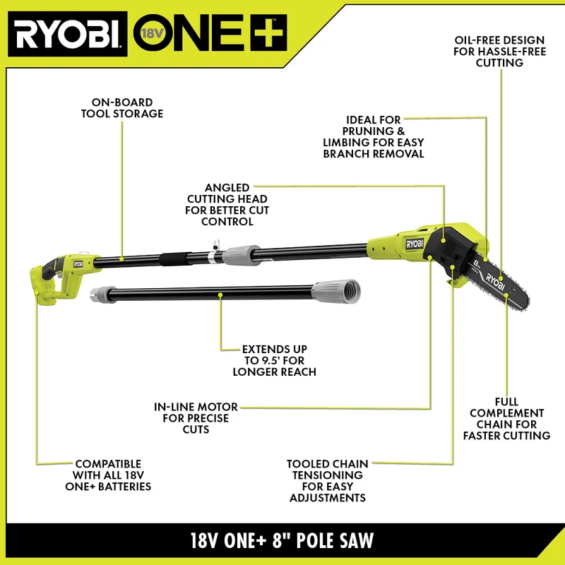 18V ONE+ 8" Pole Saw