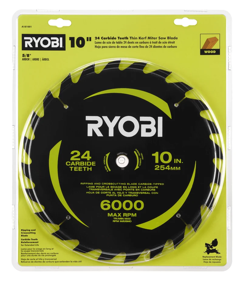 10" 24 Carbide Teeth Thin Kerf Miter Saw Blade