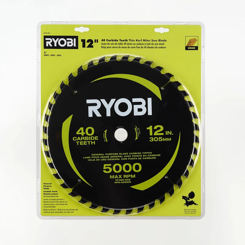12" 40 Carbide Teeth Thin Kerf Miter Saw Blade