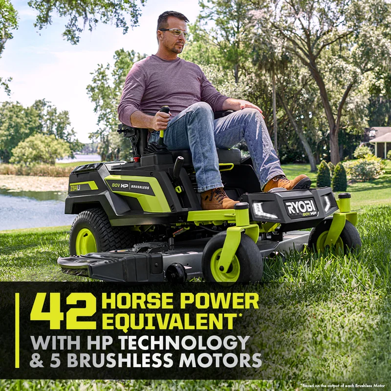 80V HP Brushless 54" Lithium Electric Zero Turn Riding Mower Kit