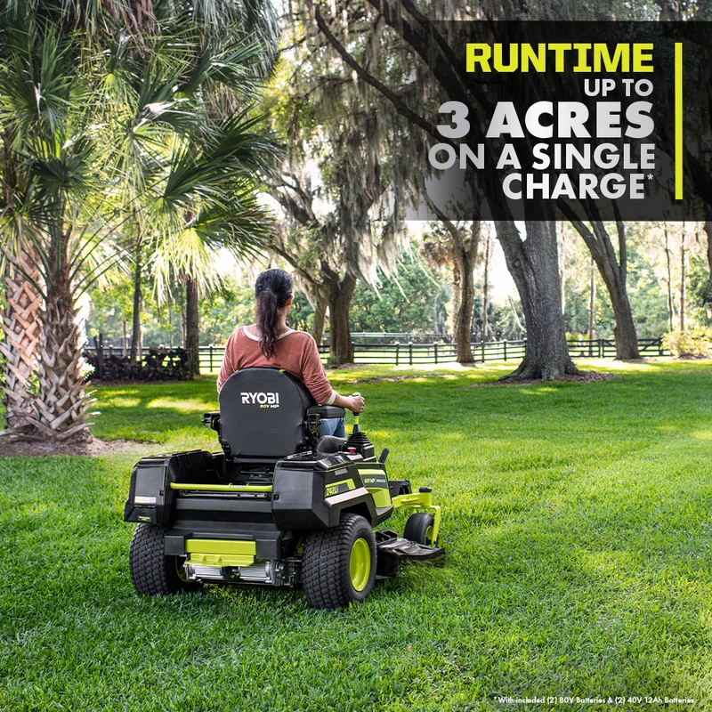 80V HP Brushless 42" Lithium Electric Zero Turn Riding Mower Kit